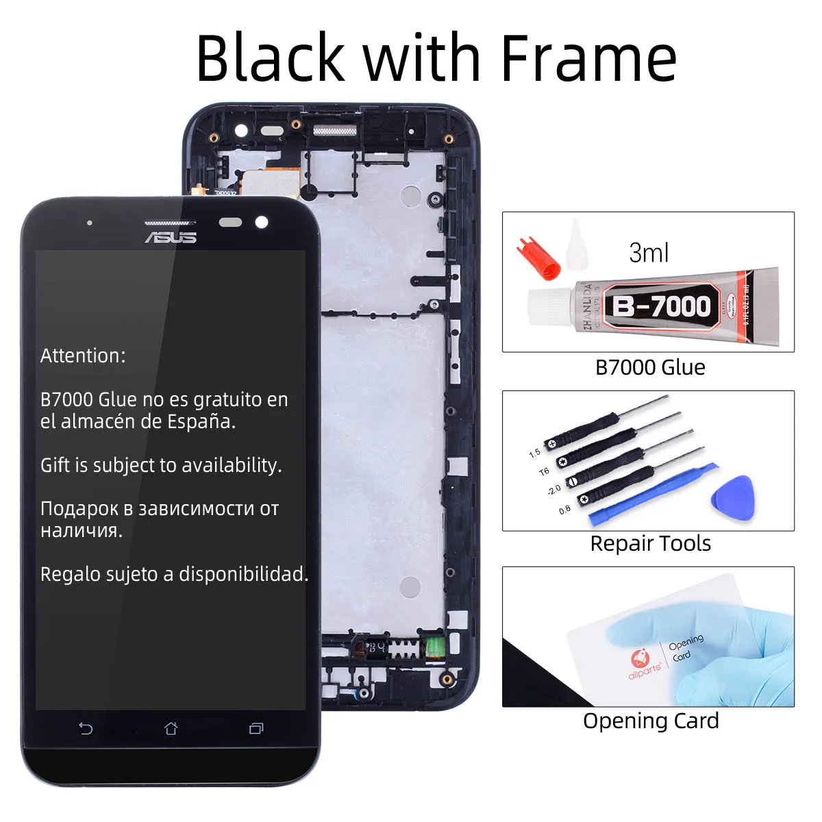 Black with Frame Дисплей для ASUS Zenfone 2 Laser ZE500KL LCD ZE500KG в сборе с тачскрином на рамке черный - Цвет: Black with Frame