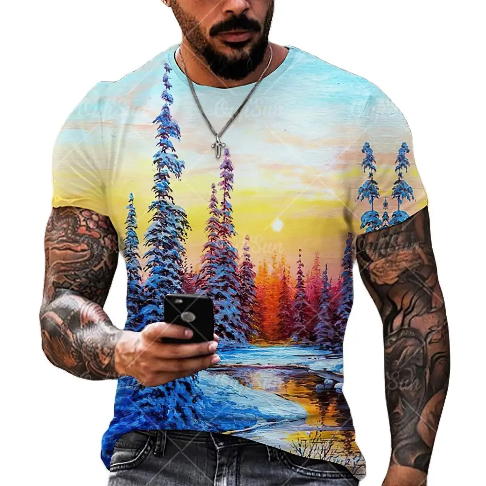 

Футболка мужская с 3D-принтом, уличный топ свободного покроя из полиэстера, с круглым вырезом и коротким рукавом, одежда в стиле унисекс, лето