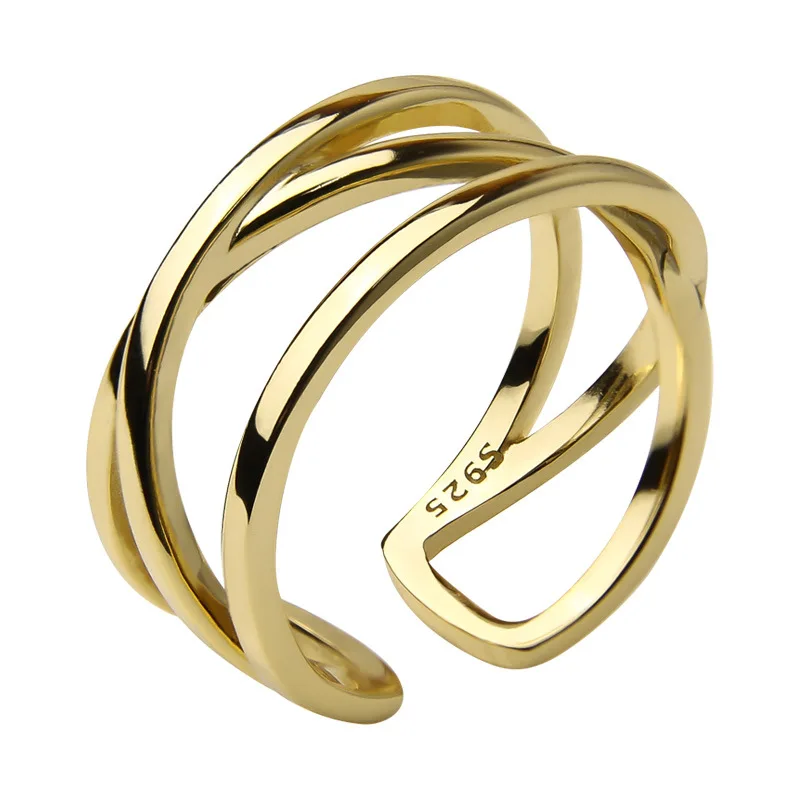 

YC3524R S925 Sterling Silver Fashion Style Cross-Winding Adjustable Ring Party Girlfriend Gifts Woman Jewelry Ring 2021