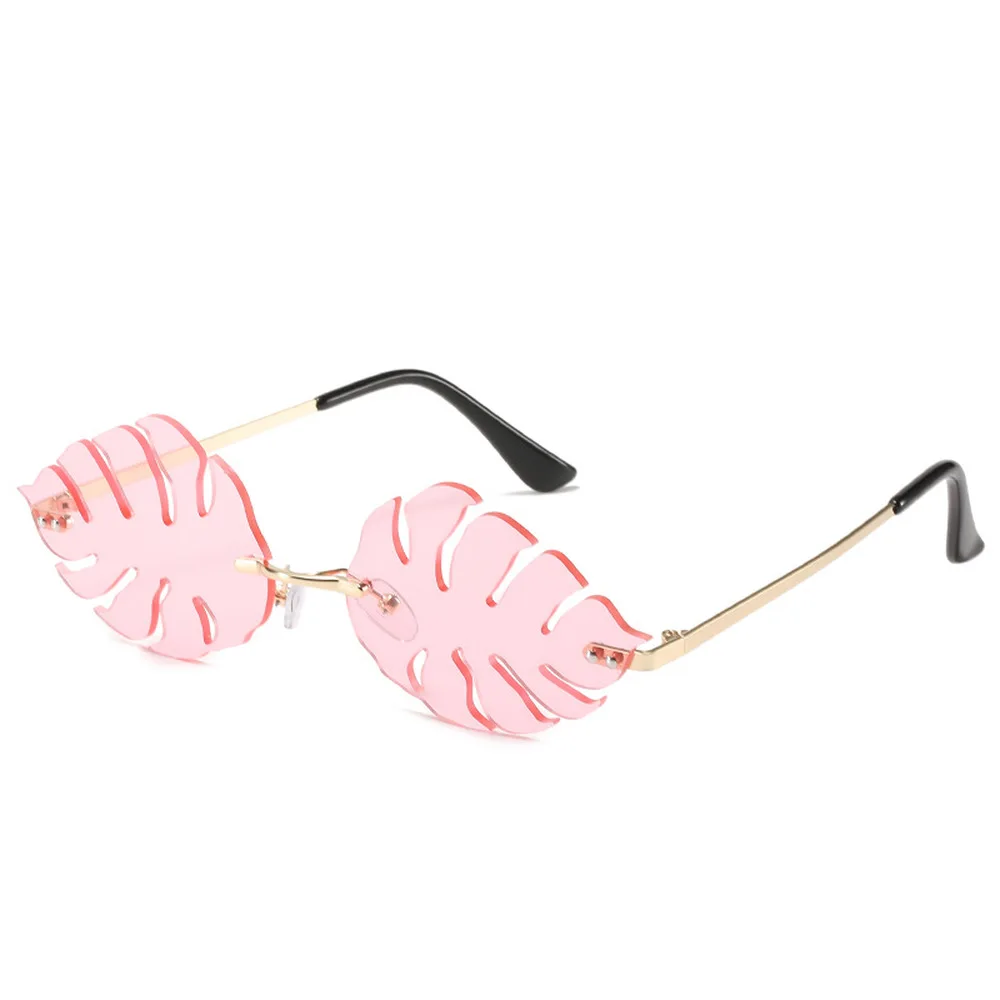 

2022 New Personality Leaf Shape Sunglasses Women Vintage Steampunk Small Frame Sunglasses Men Trend Frameless Punk Eyewear UV400