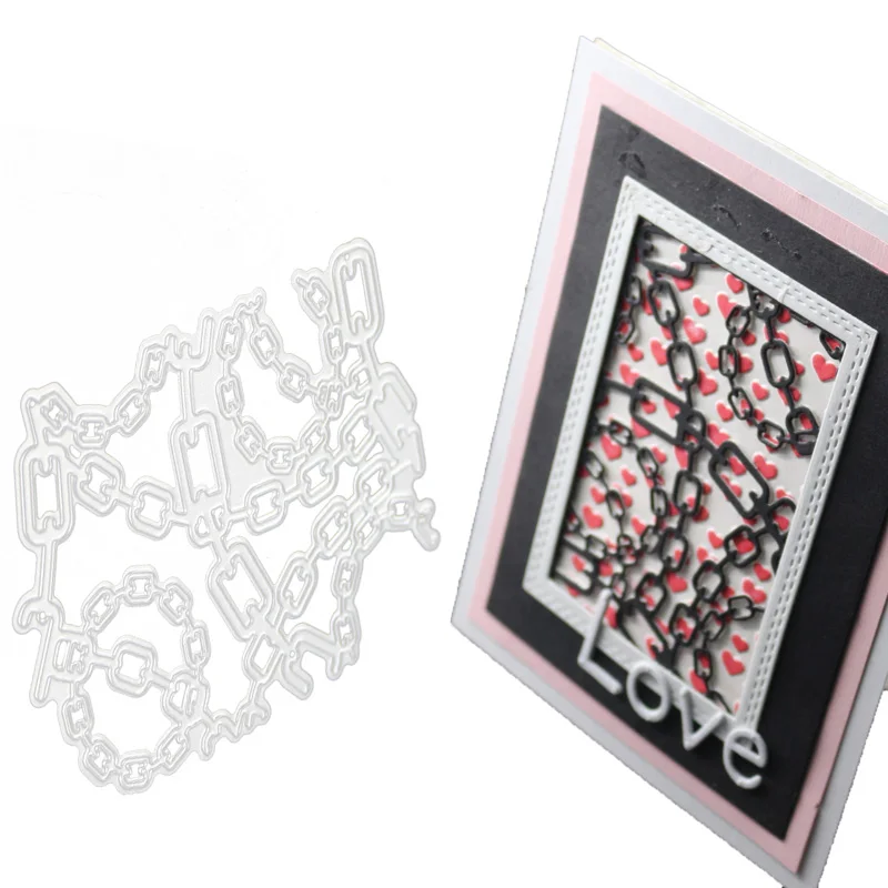 

Metal Cutting Dies Chain Frame Stencils For DIY Scrapbooking Embossing Paper Wedding Cards Die Cuts Photo Album Making Craft