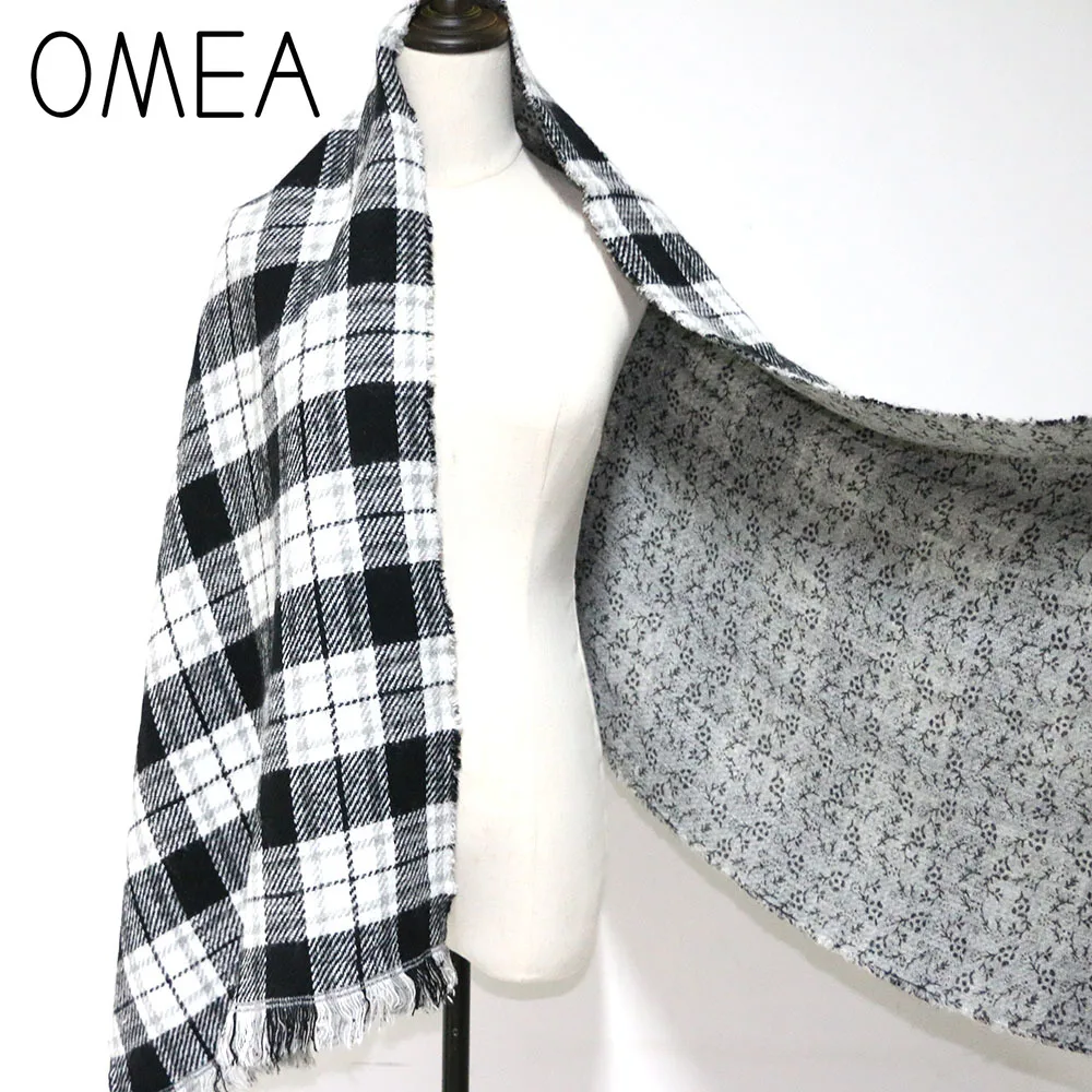 OMEA шарф женские зимние аксессуары цветочное пончо шаль клетчатая накидка