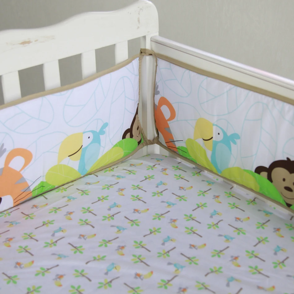 8pcs Baby Bedding Set for Boys Green Jungle Monkey -comforter crib sheet skirt bumpers and nappy stacker 2020 New design | Мать и ребенок