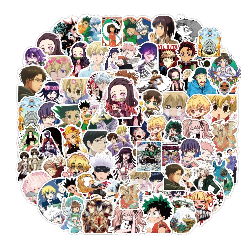50100pcs mix jujutsu kaisen hunter x hunter anime stickers skateboard diy car laptop bike cool graffiti sticker decal kid toy free global shipping