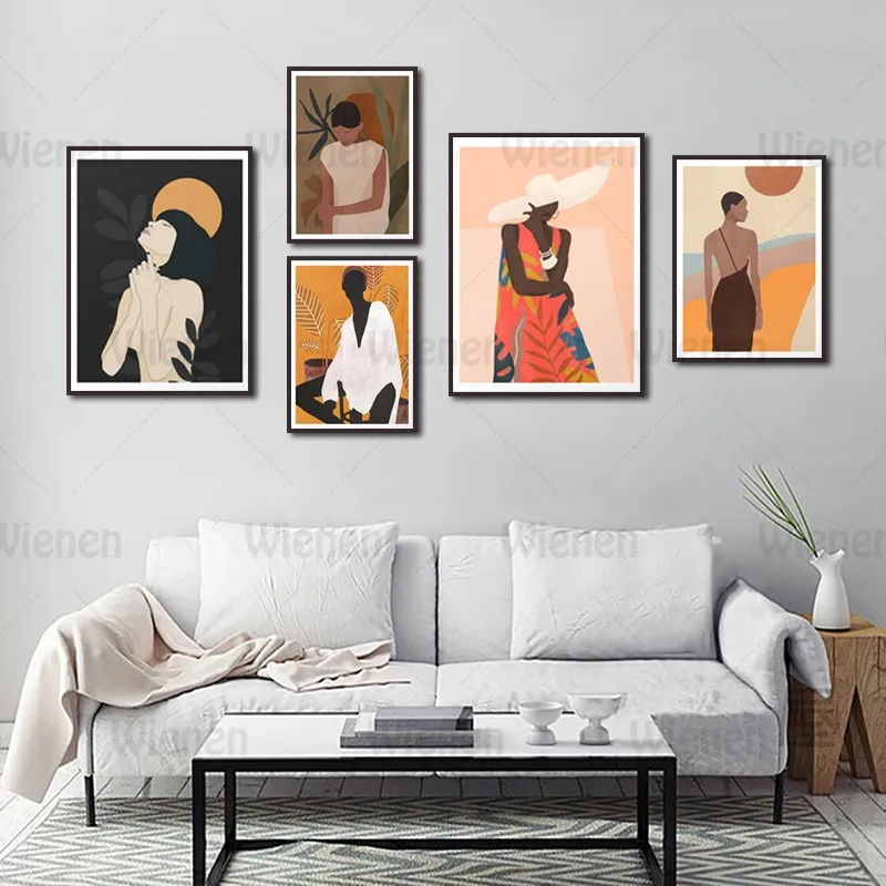 

Modern Abstract Paintings Elegant Woman Portrait Fashion Poster Art Print Figure Pictures Living Room Bedroom Canvas Wall Decor