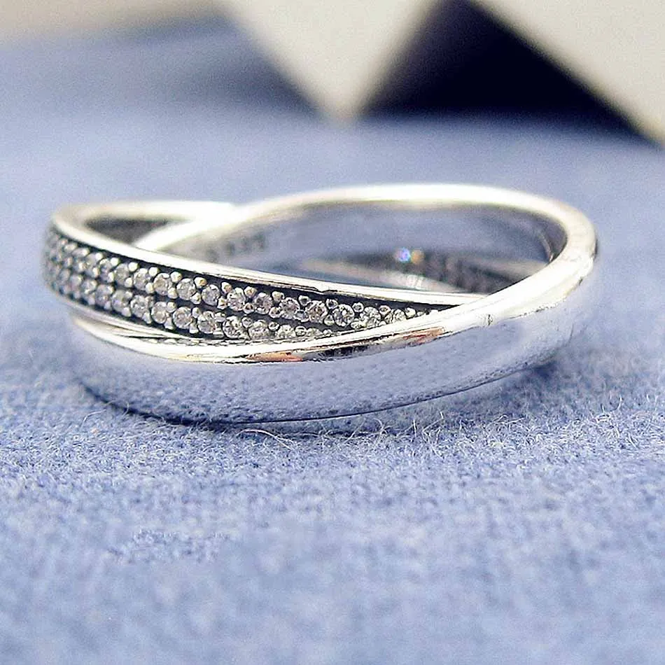 

Hot Original Wholesale Signature Promise With Crystal Rings For Women 925 Sterling Ring Wedding Party Gift Fine Jewelry