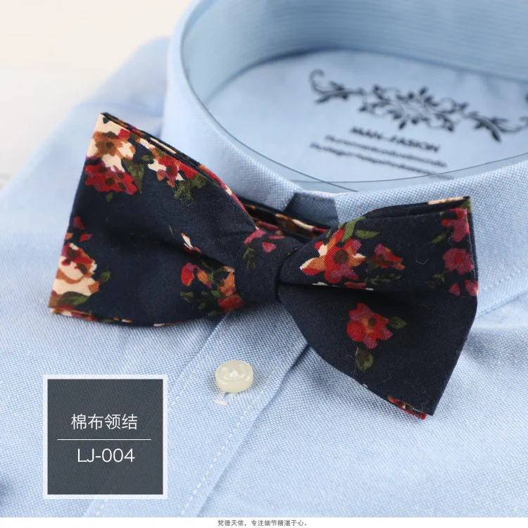 

Linbaiway Handmade Paisley Floral Printed Bow Ties for Mens Shirt Cotton Bowtie Neckties Gravata Women Bowknots Cravats