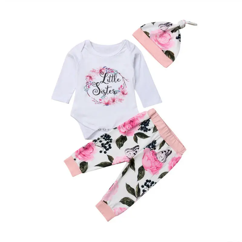 Комбинезон для новорожденных девочек с длинным рукавом 3 шт.|Комплекты одежды
