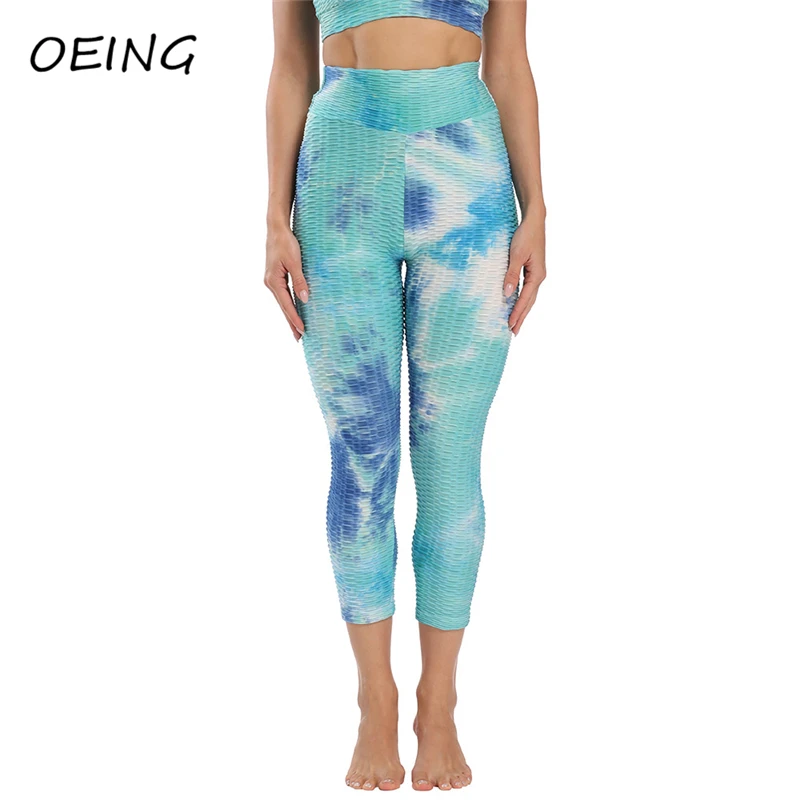 

Fitness Gym Print Yoga Pants for Women Print High Waist Workout Clothes Jacquard Tights Trousers