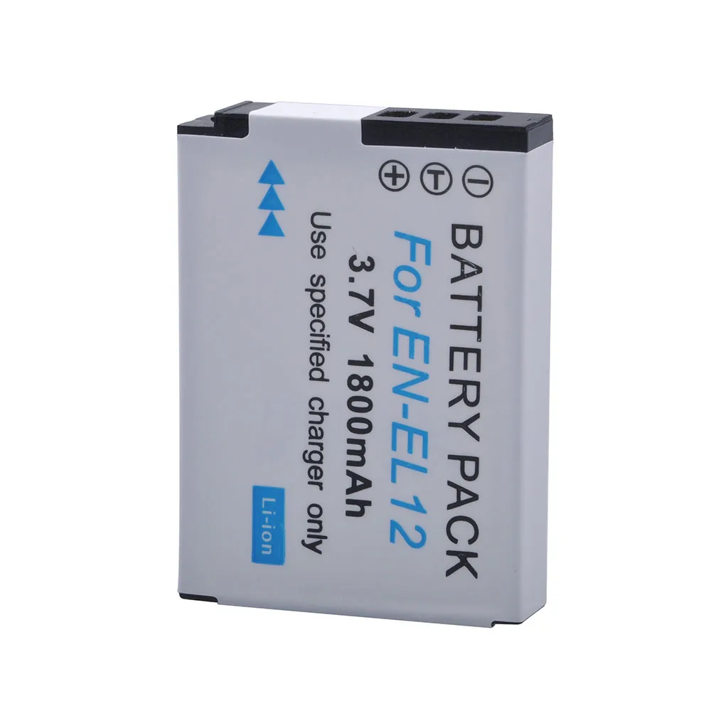 Литий-ионный аккумулятор ENEL12 EN EL12 1800 мА · ч 2 шт. EN-EL12 для Nikon S8200 S9100 S9200 S9300 P300 P310 AW110