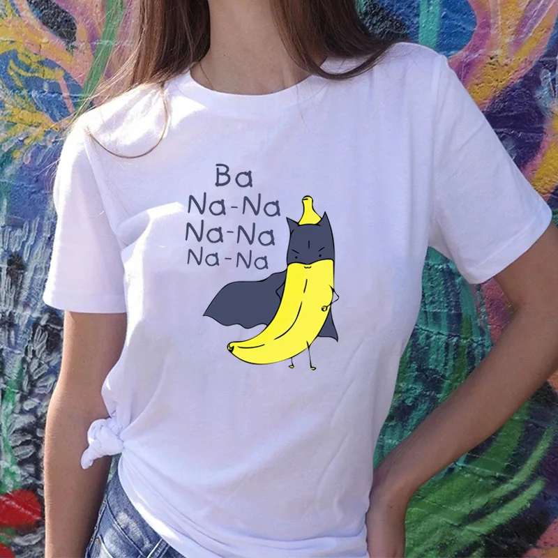 

Japan Anime Banana T Shirt Women Kawaii Ba-na-na Letter Manga Streetwear T-shirt Casual Short Sleeve Tshirt Hip Hop Tee