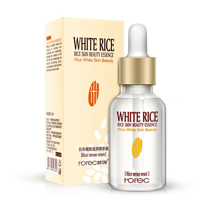 

White Rice 15ml Face Serum Hyaluronic Acid Liquid Essence Shrink Pore Moisturizing Oil Control Anti-Wrinkle Skin Care for Women