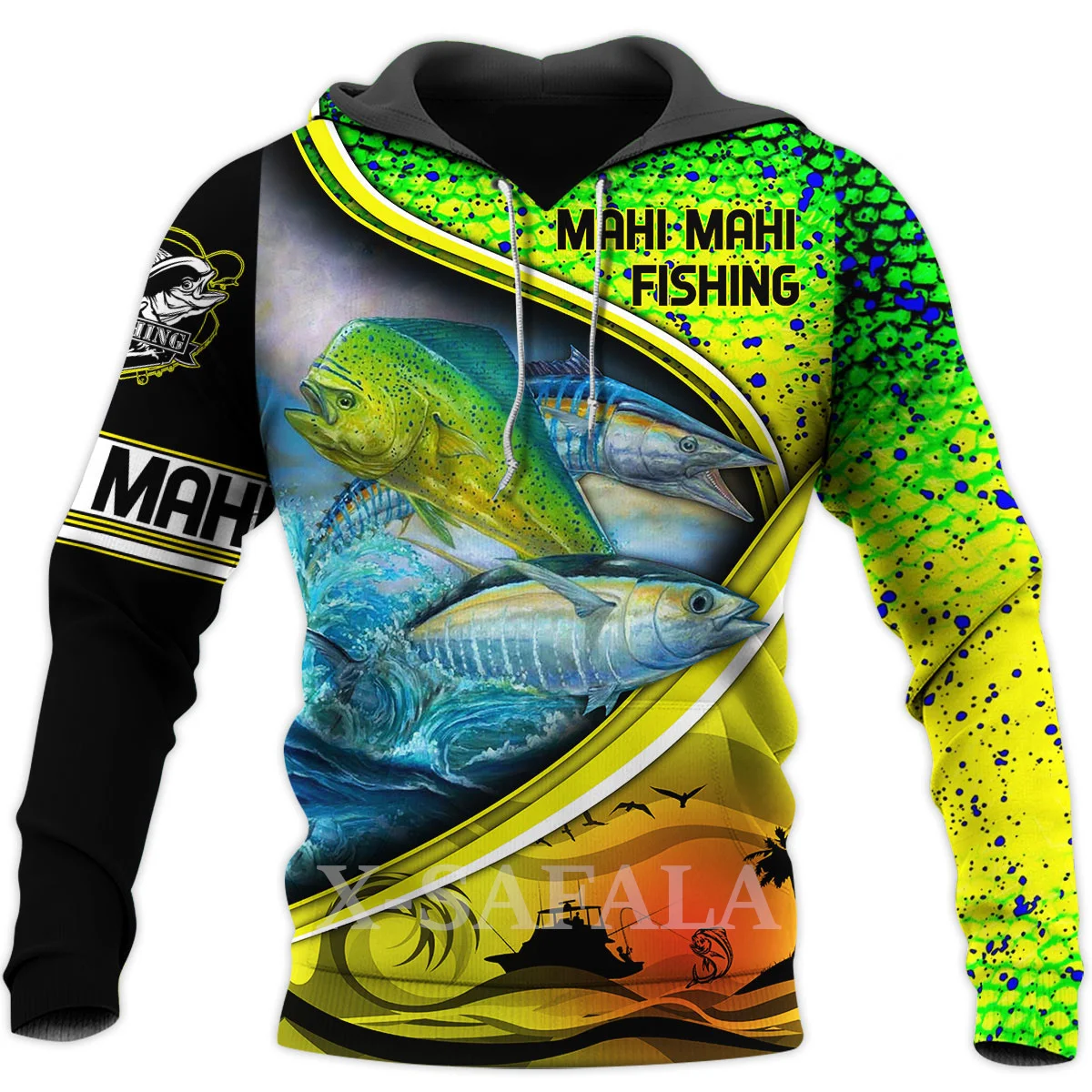 Толстовка Рыбалка Love Mahi Fish с 3D принтом мужская и женская верхняя одежда в стиле