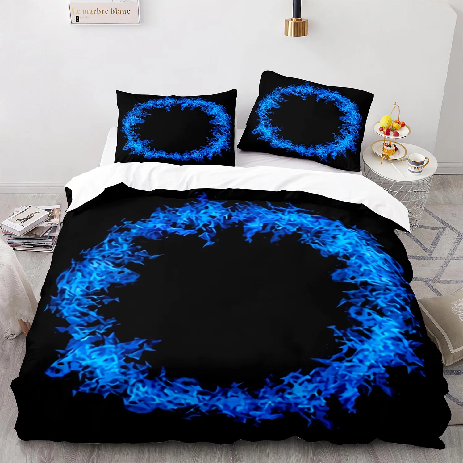 

Комплект постельного белья с красочным пламенем, Комплект постельного белья для односпальной и двуспальной кровати, Королевский размер, с рисунком Льда и Огня, для детской комнаты, комплект из двух предметов, 020