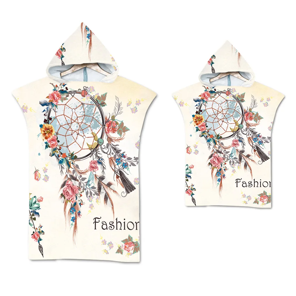 Дорожное быстросохнущее пляжное банное полотенце из микрофибры с капюшоном и