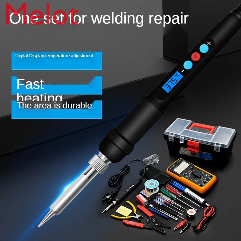 

Электрический паяльник с желтым цветком, маленький бытовой прибор для пайки, с регулируемой температурой, для ремонта, сварки, промышленног...