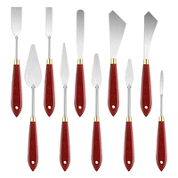 10 pcs painting knife set painting mixing scraper palette knife painting art spatula with wood handle art painting knife