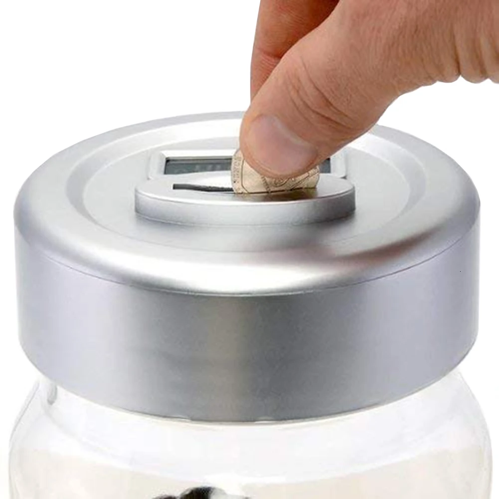 Цифровой электронный Копилка Евро Счетчик валюты с ЖК-дисплеем показывает сумму