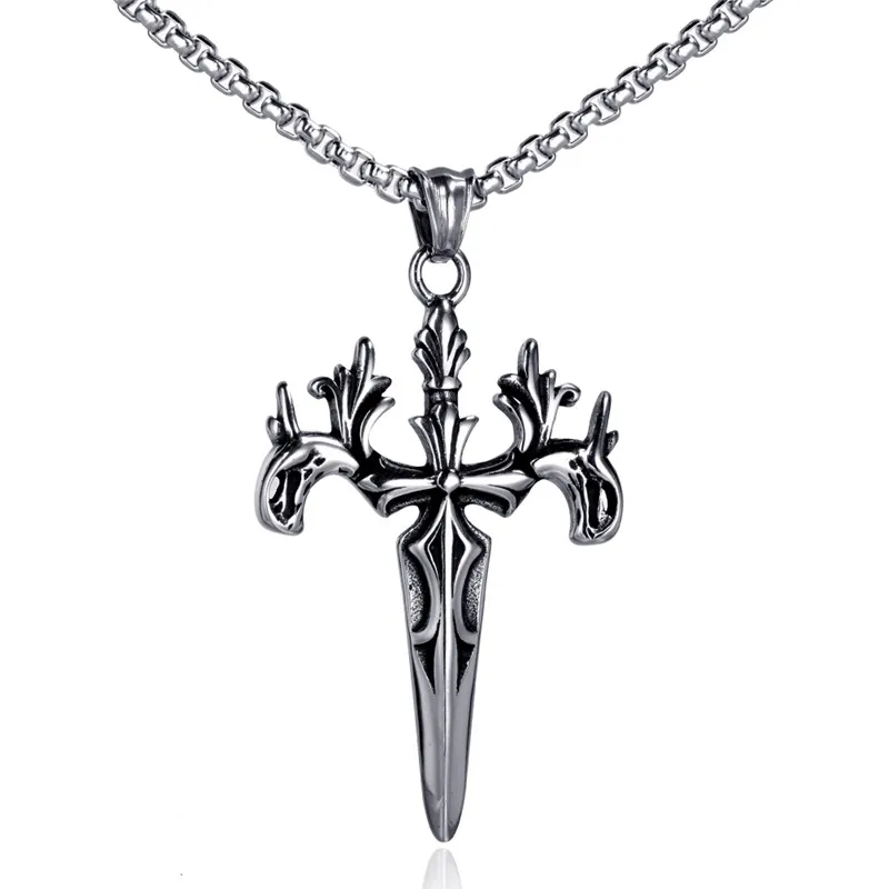 Прохладный античное серебро меч викингов амулет-подвеска ручной работы |