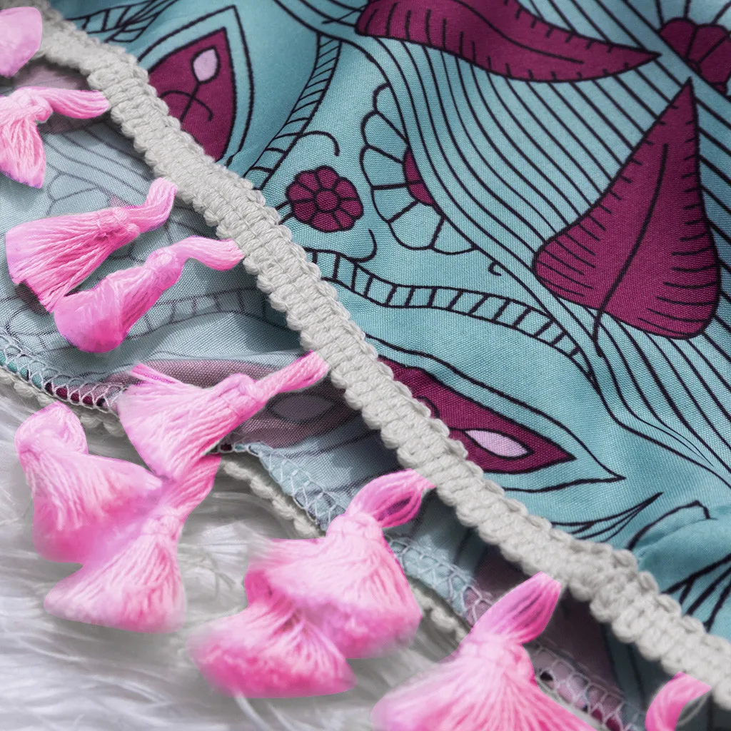 

Women Vintage Printed Stitching V-Neck Tassel Pendant Sleeveless Dresses