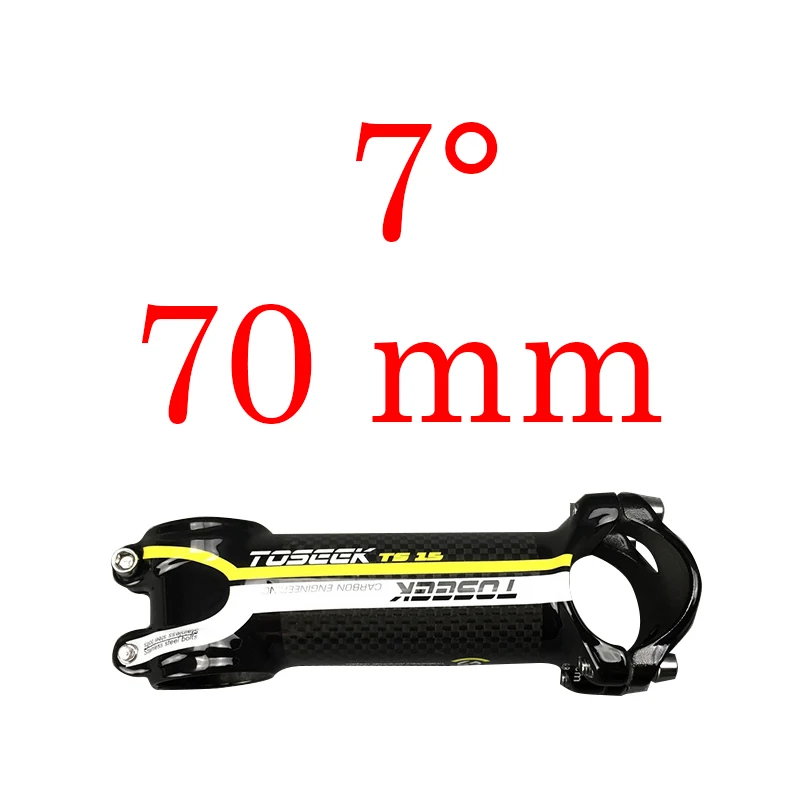 Yellow 70mm Toseek велосипед стержень супер светильник 102 г! Угол 7 длина 70 мм-110 мм Высококачественный углеродный алюминиевый стержень красный синий зеленый желтый Глянец - Цвет: Yellow 70mm