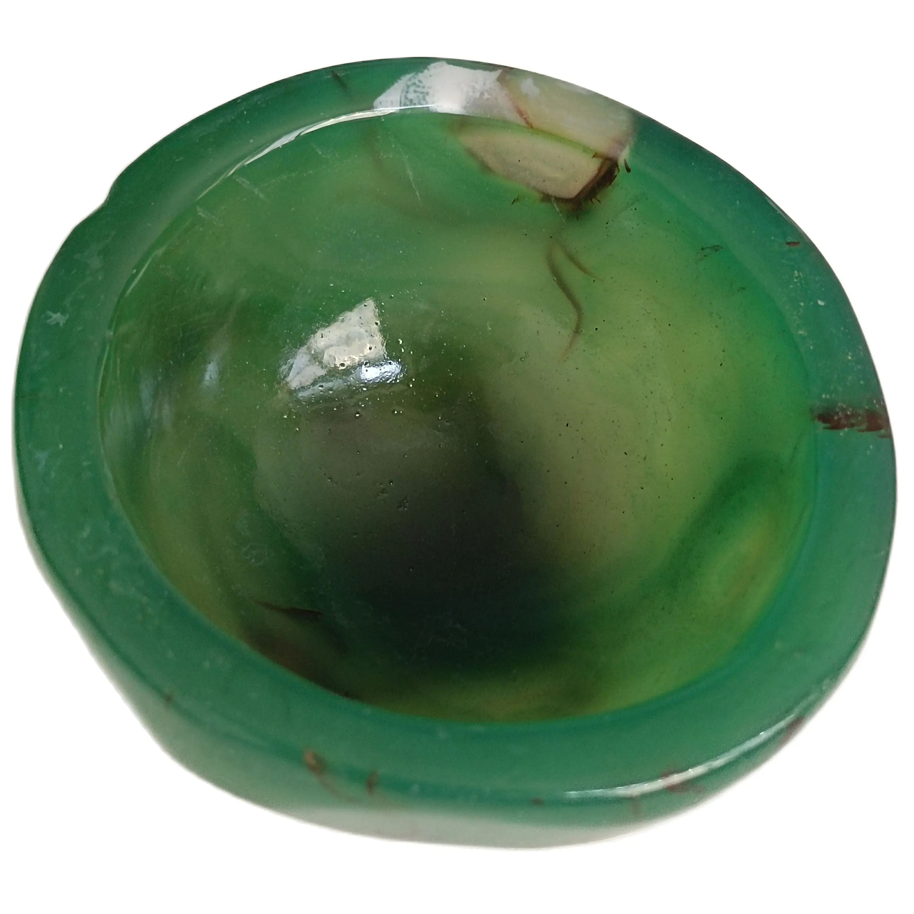 

1pc Natural Agate Ashtray Gemstone Bowl Dyed Chalcedony Irregular Smooth Polished Hand Carved Stone Bowl For Jewlry Home Decor