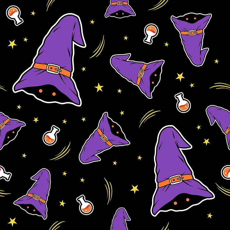 Атласная ткань для Хэллоуина с принтом на заказ милый комикс стиль узор