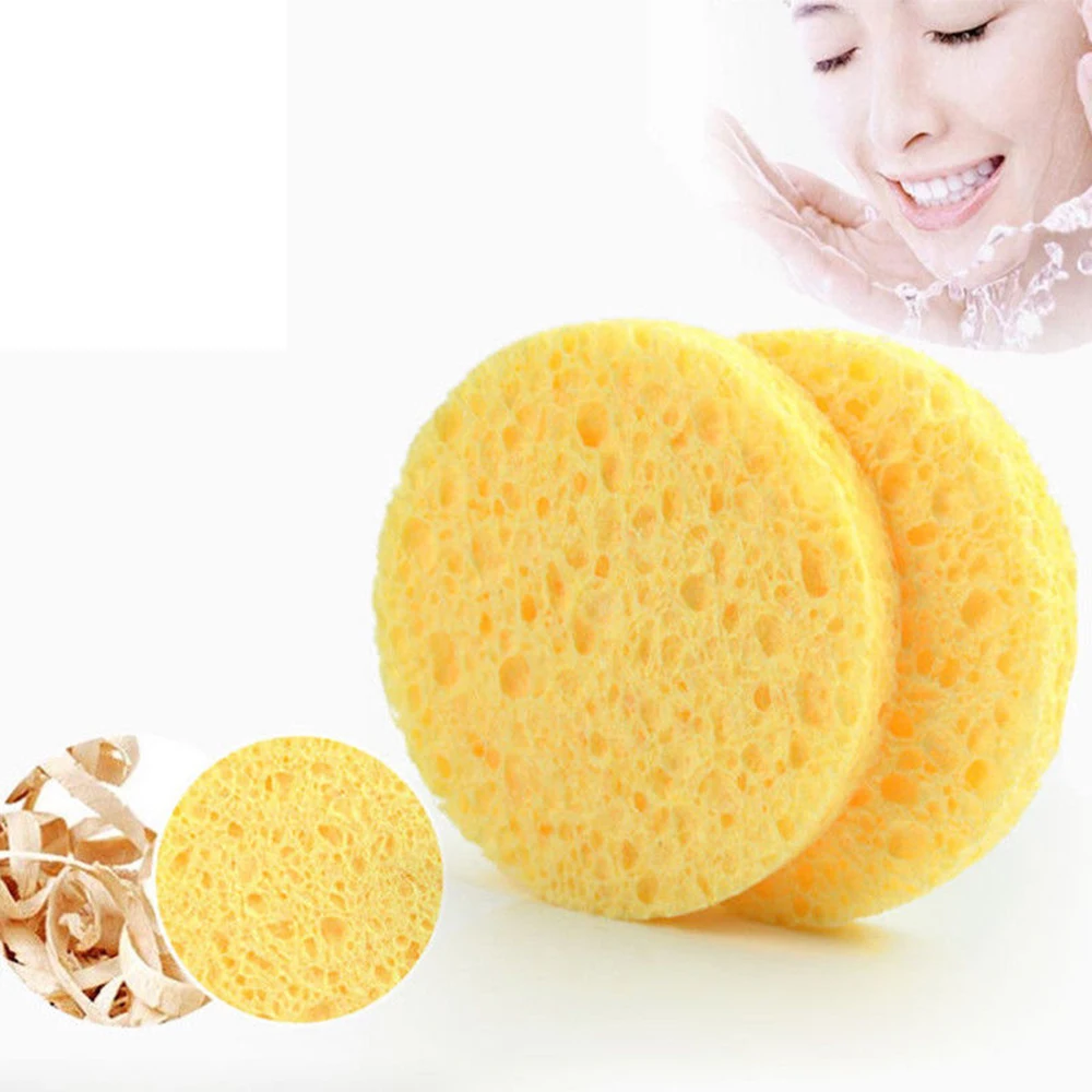 

10pcs Makeup Remover Tools Natural Wood Pulp Round Face Sponge Cellulose Compress Cosmetic Puff Facial Washing Pad 6/7/8/9cm