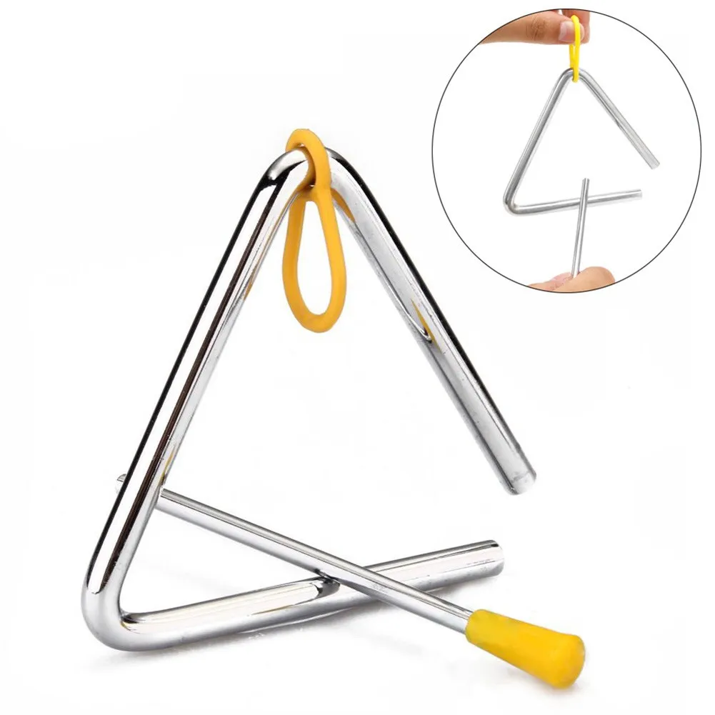 

6in Triangle Percussion Music Instrument Band Children Performance Tool New Children Toy Steel Preschool Educational Accessories