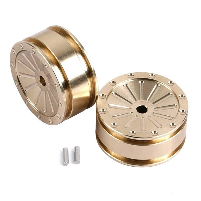 

2Pcs Brass Wheel Hub Counterweight Balance Weight for Axial SCX24 90081 1/24 RC Crawler Car Upgrade Parts Accessories