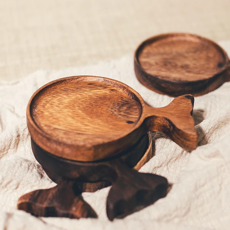 

Wooden Tray Sauce Plate Dessert Tea Dish Plate Fish-shaped Dipping Seasoning Bowl Snack Candy Platter Home Kitchen Tableware
