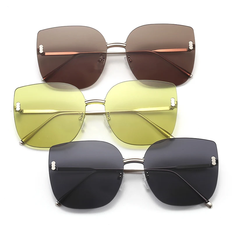 

2021 Korean new fashion sunglasses Korean brand designer glasses GM MODMO brand designer rimless sunglasses ladies sunglasses