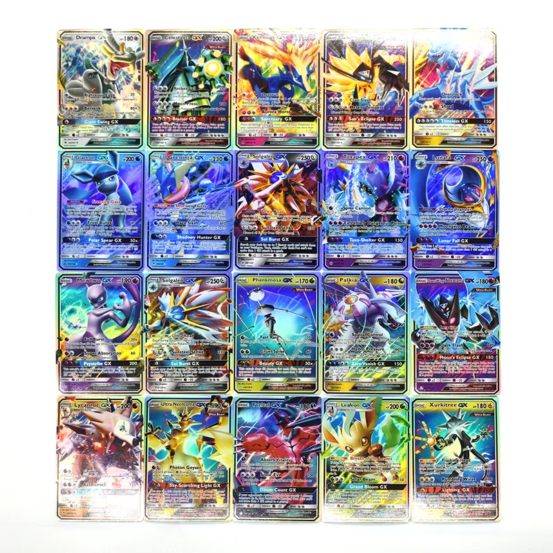 

100PCS Pokemon Cards EX GX TEAM TCG Toy Non Repeat Shining English Board Game Battle Carte Trading Children Pokemon English Toys