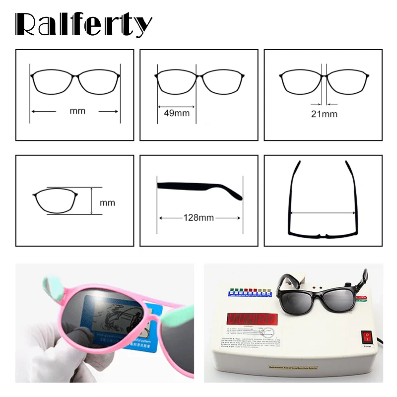 Небьющиеся детские солнцезащитные очки Ralferty поляризационные UV400 с милыми