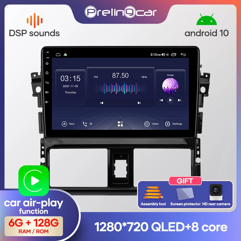 Автомагнитола Prelingcar 2 Din Android 9 0 без DVD мультимедийный видеоплеер GPS-навигатор для