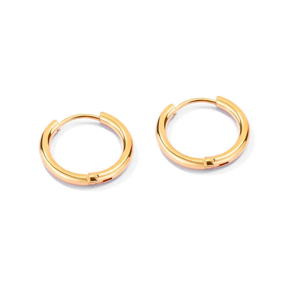 Gold 10mm Huggie серьги-кольца из нержавеющей стали спираль очень маленькие кольца пирсинг хряща уха для парней хип-хоп - Окраска металла: Gold 10mm
