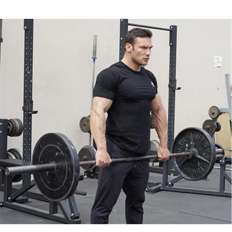 

Gym Fitness T Shirts Men Bodybuilding Workout Running Sport Short Sleeve T Shirts Male Summer Casual Cotton Tees Tops Clothing