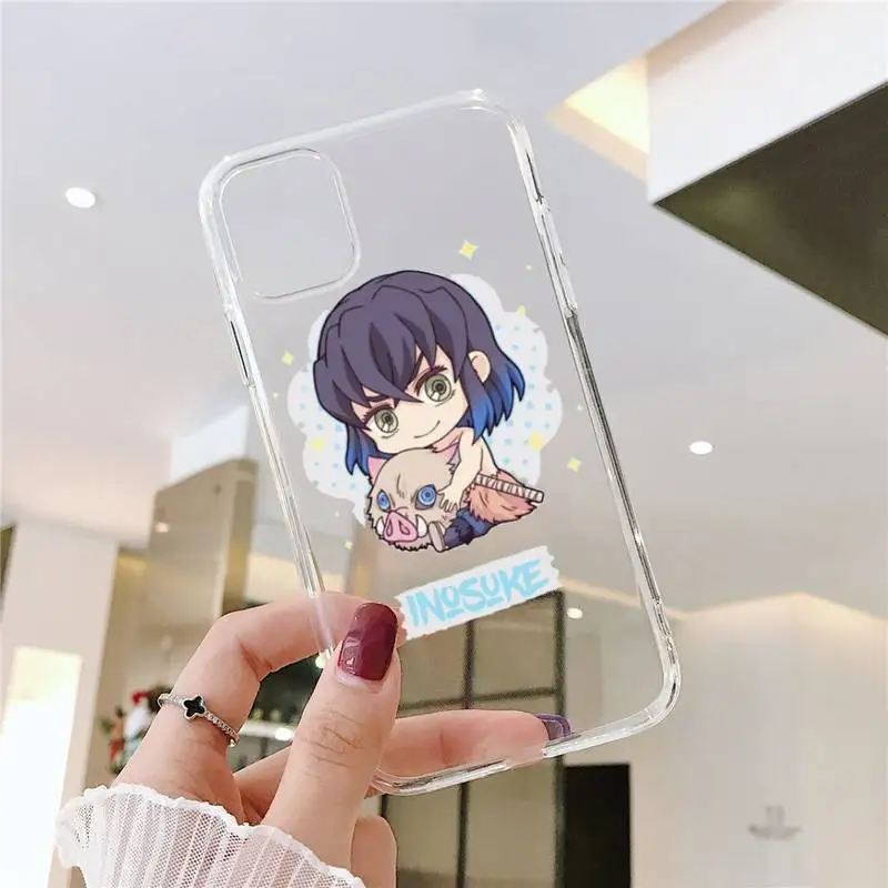 

Cute Japan Demon Slayer Phone Case Transparent for iPhone 11 12 mini pro XS MAX 8 7 6 6S Plus X 5S SE 2020 XR