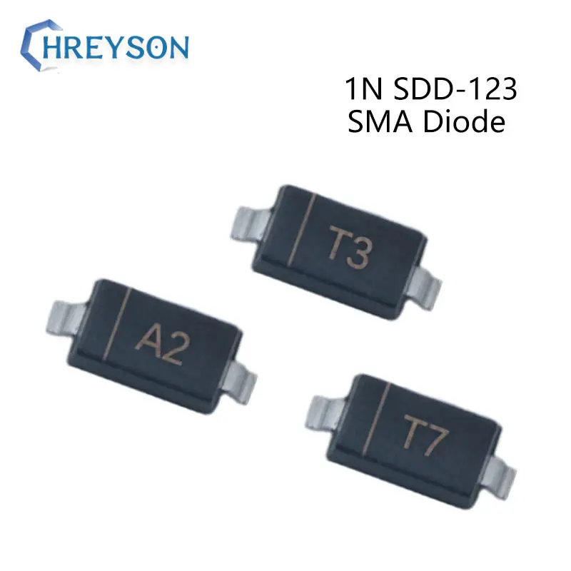 Диод быстрой переключения SMD 1N4148W A2 1N4007W T7 1N5819W S4 1N4148W T4 1N5819 SL 1N4007 T7 1N5817 S4 100V SOD-100, 123 шт.