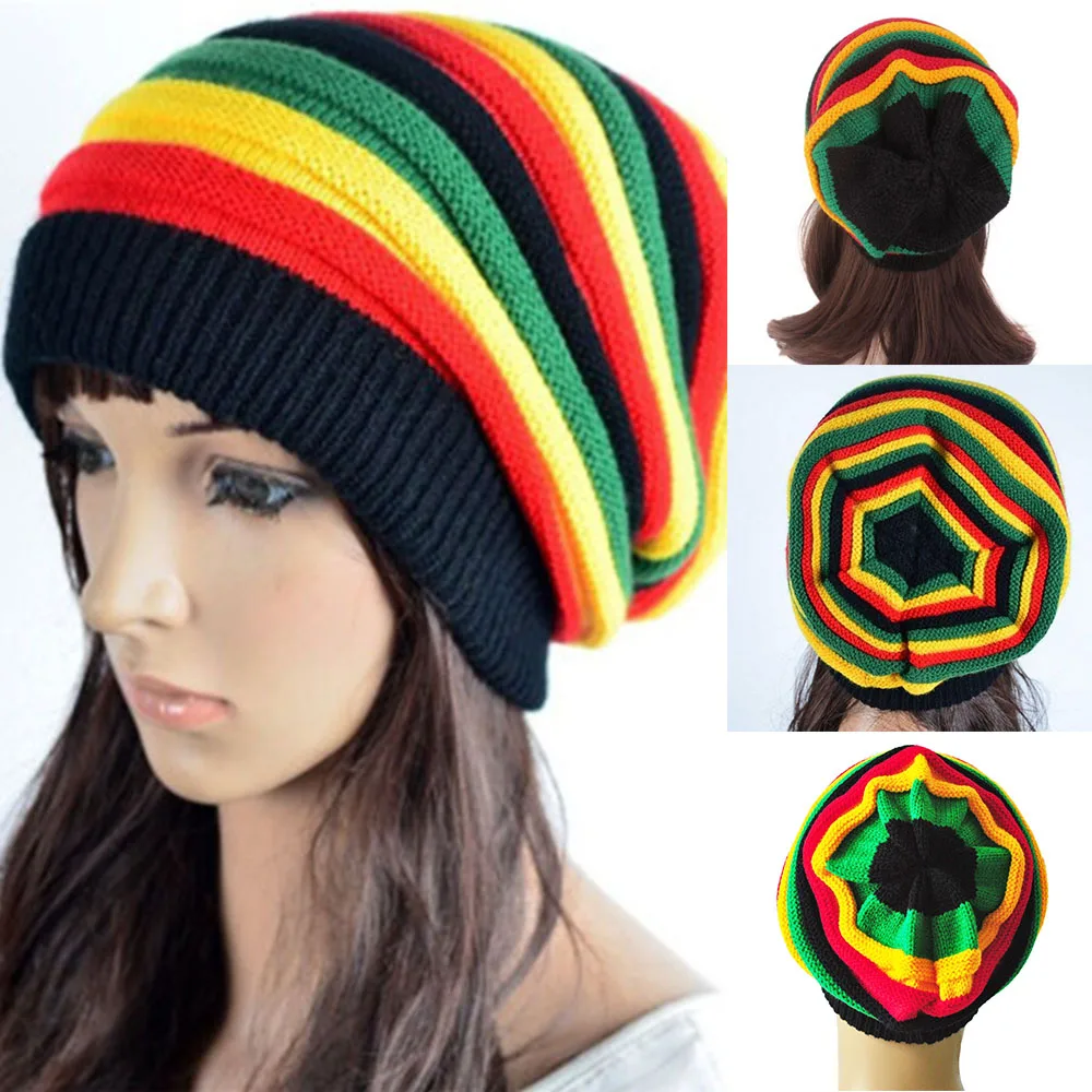 

Jamaica Slouch Beanie Winter Warm Hat Men Women Beret Cap Winter Reggae Baggy Hat Korea Fashion