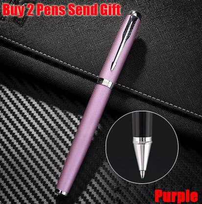Purple Roller Pen Классический дизайн, сонет, авторучка, офисная, офисная, роскошная, бизнес, Подарочная, металлическая ручка, 521, купить, 2 ручки, отправить подарок - Цвет: Purple Roller Pen