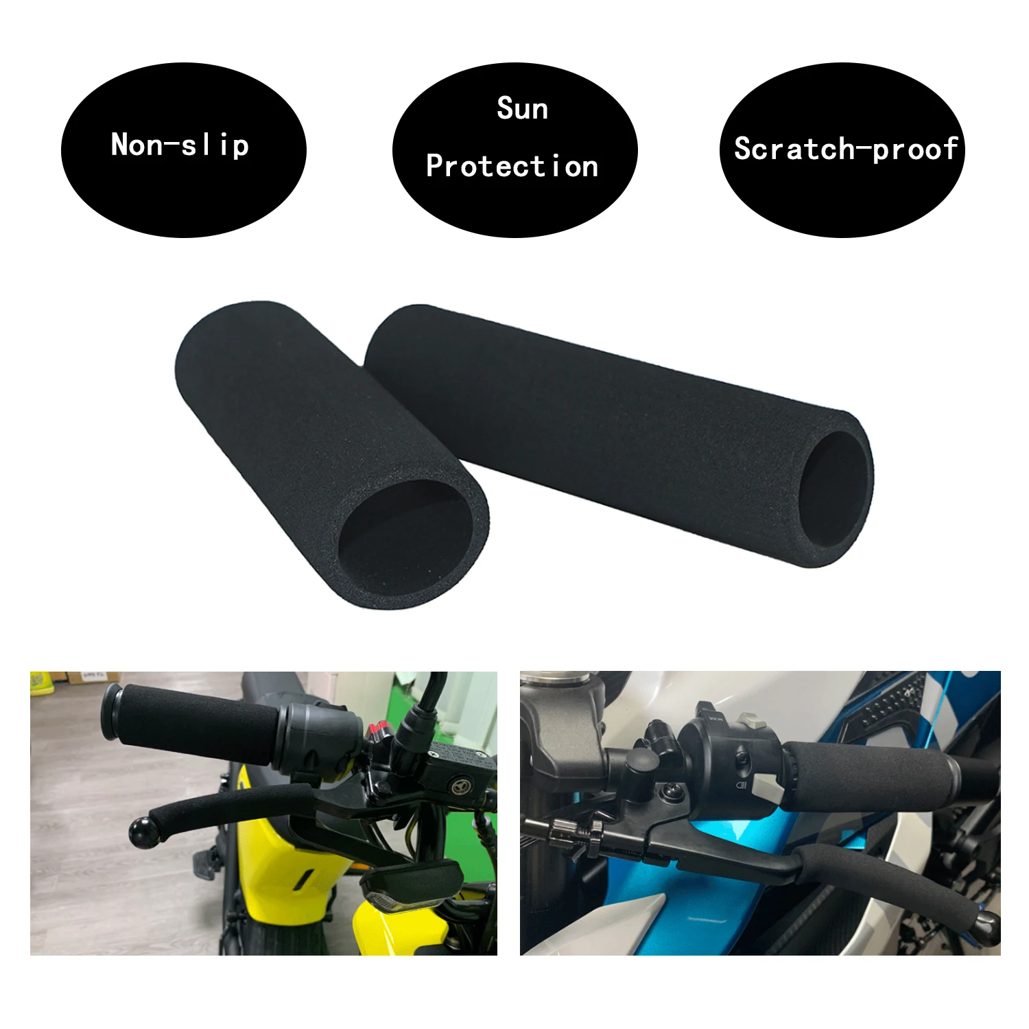 

Универсальные Нескользящие ручки для мотоцикла MT09, 7/8 дюйма, 22 мм, губчатая накладка на руль, комфортный мотоциклетный внедорожный велосипе...