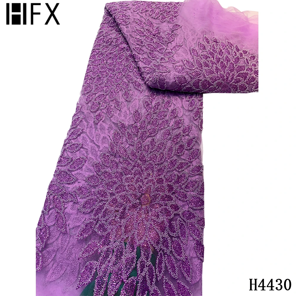 Африканская кружевная ткань HFX с блестками 2021 французская Тюлевая приклеенная