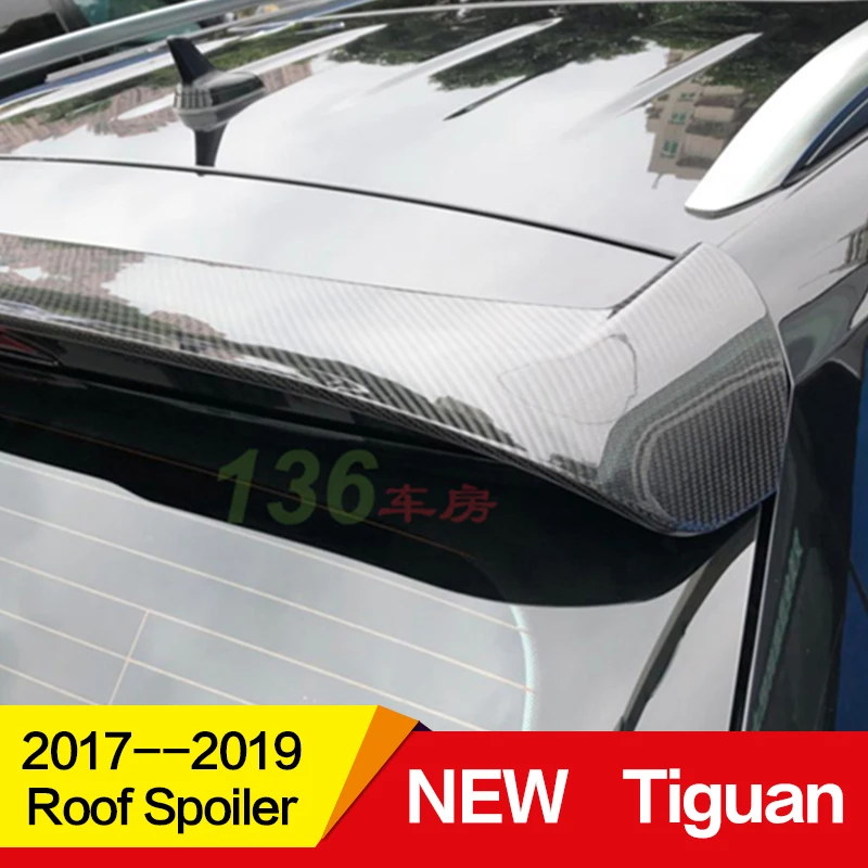 Применение для Volkswagen new Tiguan, спойлеры на крышу кабины 18 19 лет глянцевое углеродное волокно для заполнения полостей/frp зад крыш крылатых votex аксессуары для стайлинга