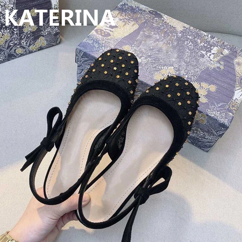 

Сандалии женские на высоком каблуке, пикантные босоножки с ремешком на пятке, украшенные стразами, с бантом, удобная модная брендовая обувь