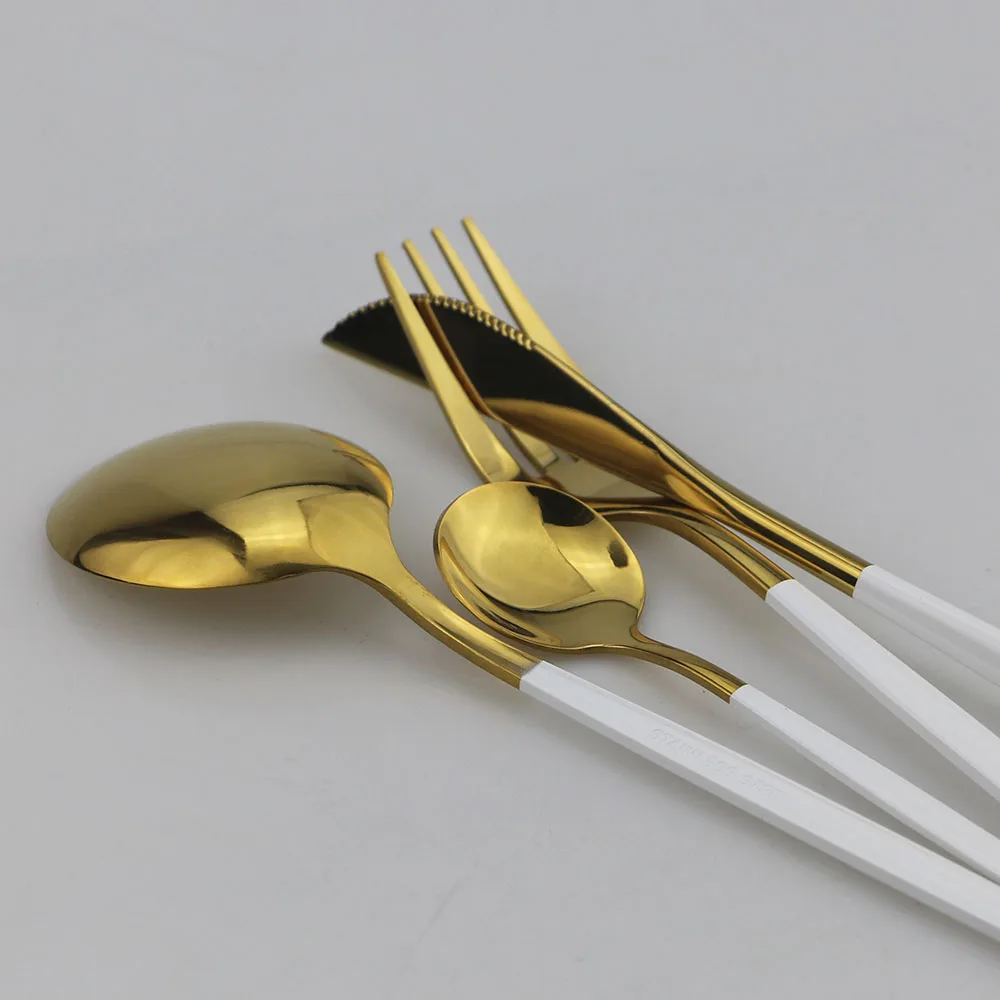 

1/24Pcs Black Gold Cutlery Set Kitchen Silverware Tableware Set Stainless Steel Dinnerware Flatware Knife Fork Spoon Dinner Set