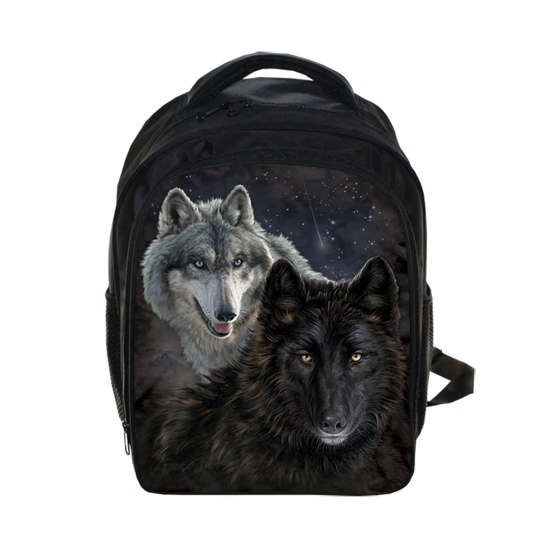 Рюкзак с 3D-принтом волка для мальчиков-подростков школьные ранцы детского сада