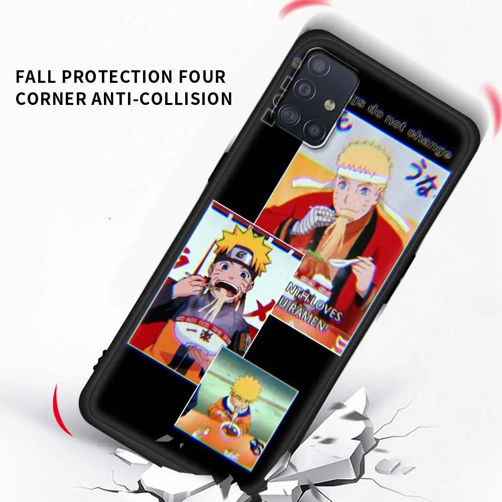 

Case For Samsung Galaxy A51 A71 A21s A31 A41 A91 A11 A01 S21 Plus S20 FE Black Shell Phone Coque Bags Naruto Anime