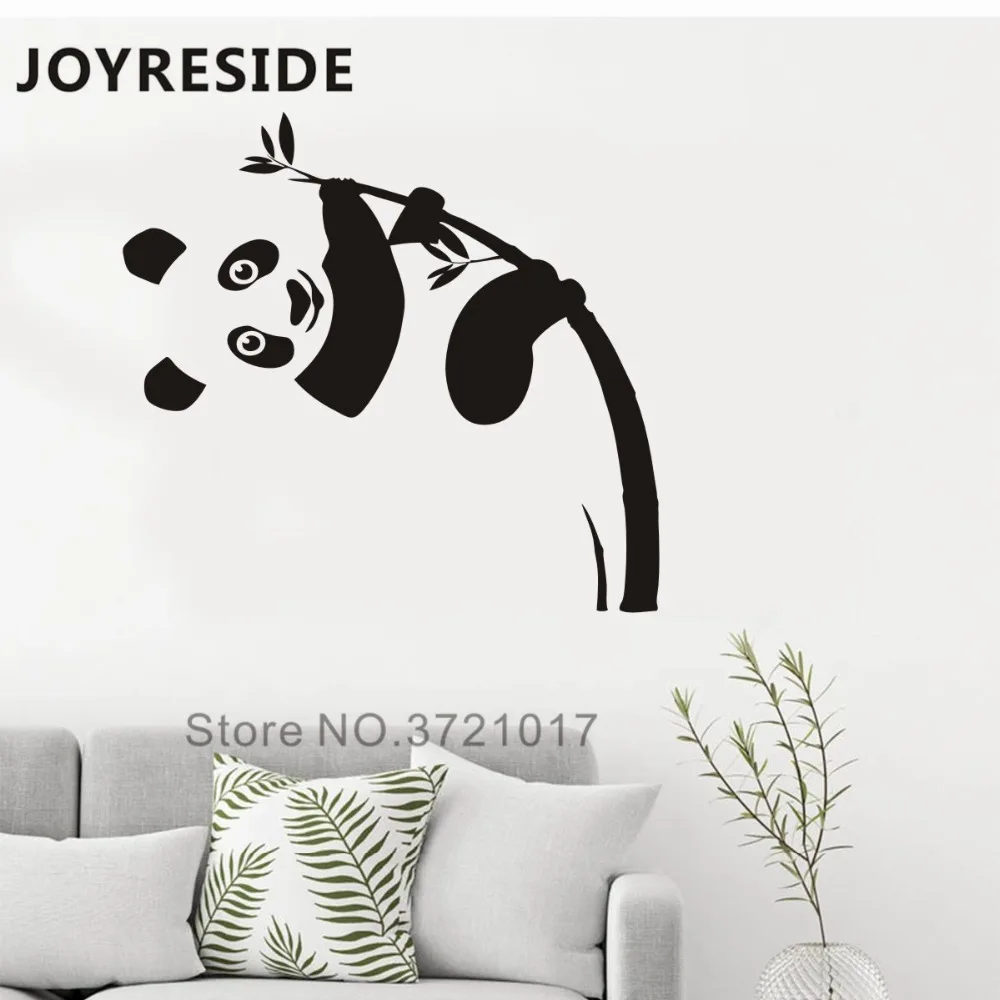 Joyreseve/наклейка на стену с пандой, милые панды, наклейка на стену с рисунком бамбука, животное, виниловый Декор для дома, детской комнаты, декор интерьера, дизайн A1028
