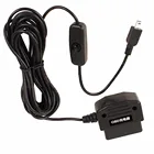 Выход 5 в 2 а мини-переключатель USB-порты автомобильный адаптер OBD Прикуриватель блок питания с кабелем 3,5 метра для зарядки DVR